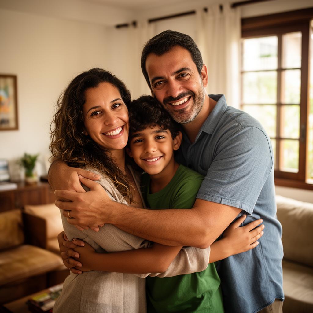 Família em momento de acolhimento