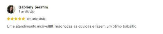 Avaliação Google 5 estrelas - Gabriely Serafim